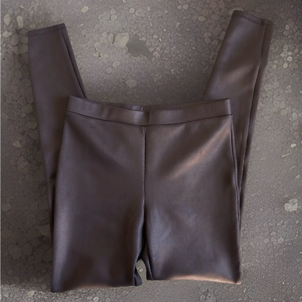 Jack Womens Faux Leather Leggings Black Snake Skin Skinny Sexy Pull-On Small